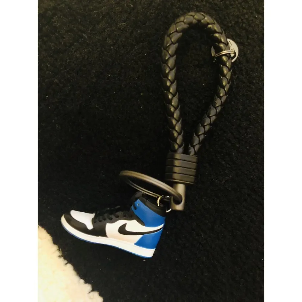 Nike Air Jordan 3D Blue Fragment Sneakers Mini Model Men Gift Rings Keychains